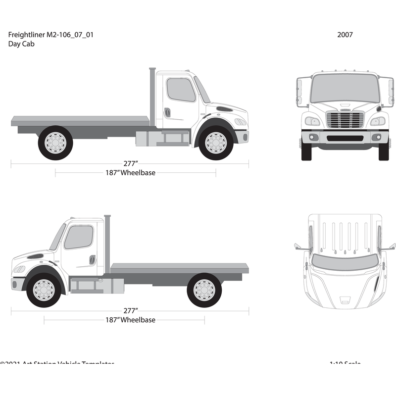 2007 Frieghtliner M2 106 V01 Vehicle Wrap Template