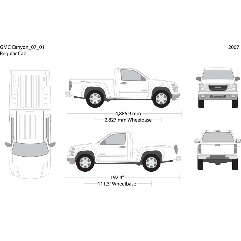 2007 Gmc Canyon V01 Vehicle Wrap Template