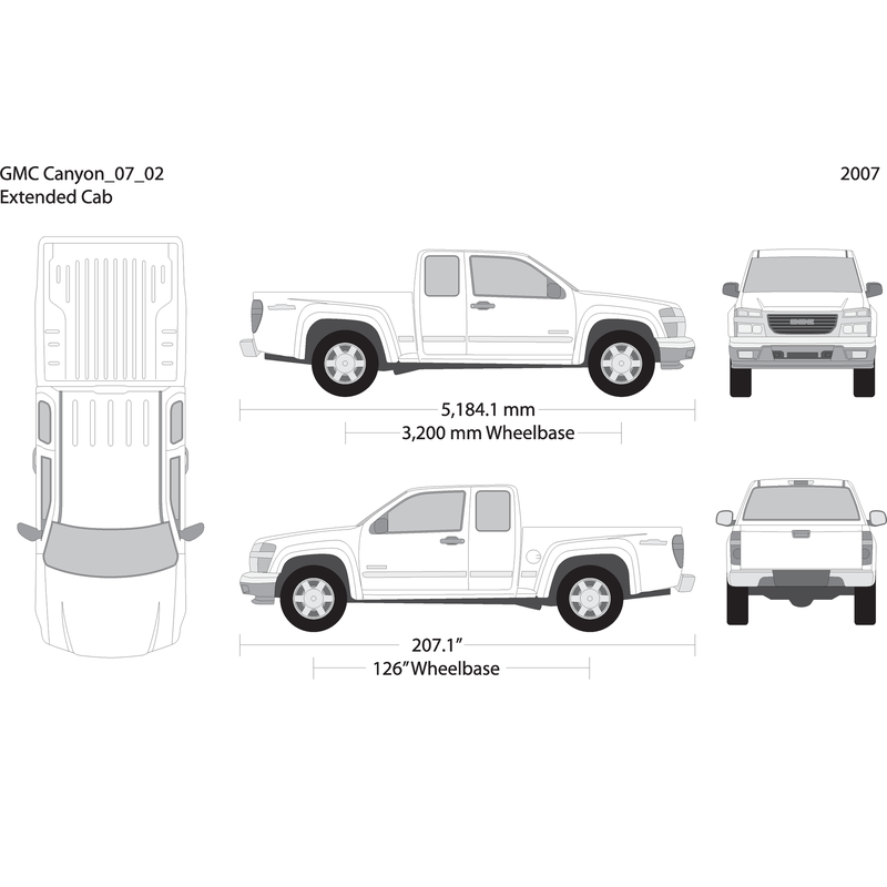 2007 Gmc Canyon V02 Vehicle Wrap Template