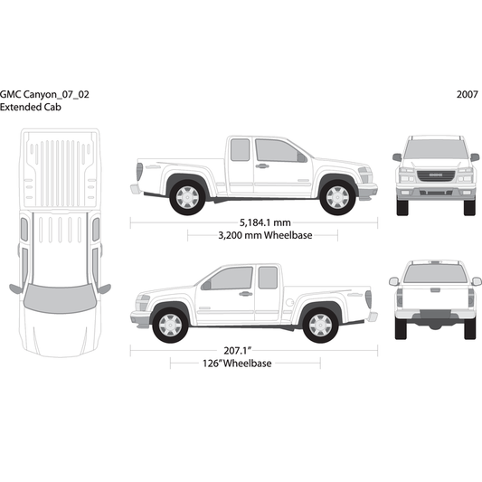 2007 Gmc Canyon V02 Vehicle Wrap Template