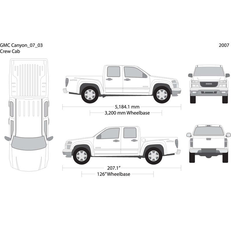 2007 Gmc Canyon V03 Vehicle Wrap Template