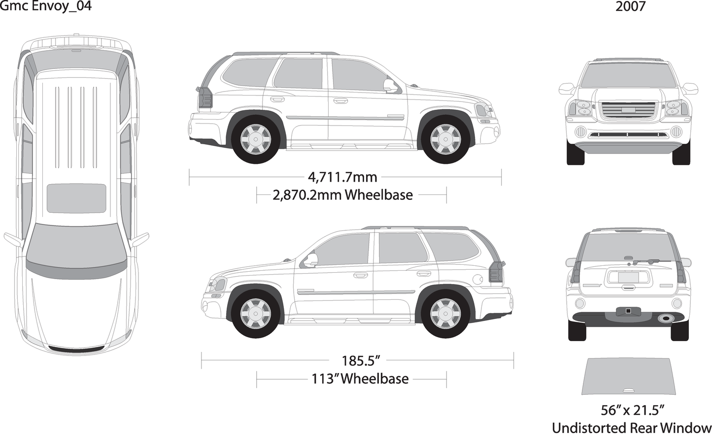 2007 Gmc Envoy V04 Vehicle Wrap Template