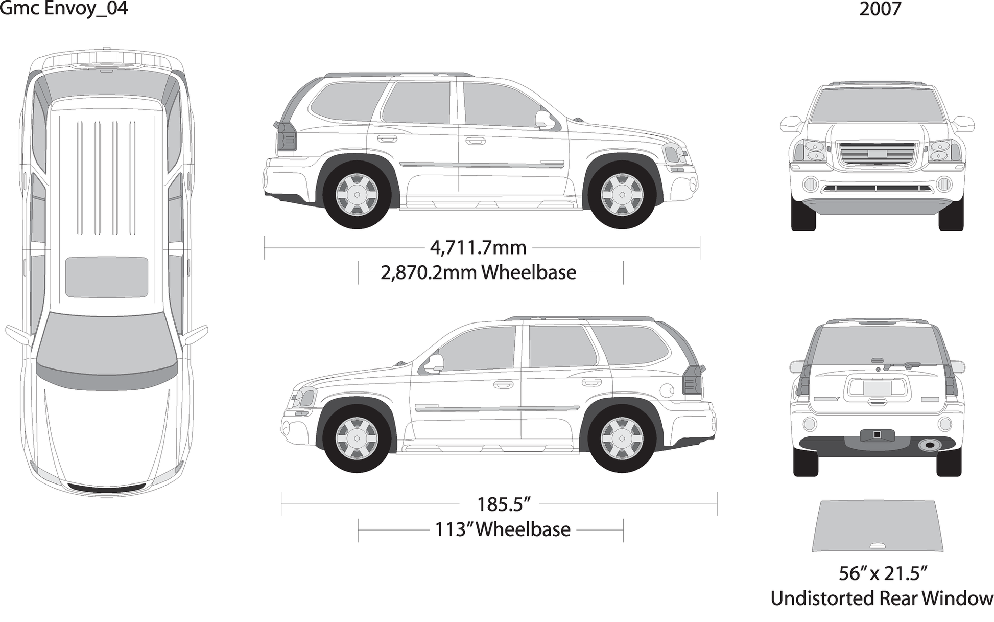 2007 Gmc Envoy V04 Vehicle Wrap Template