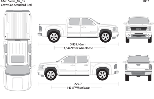 2007 Gmc Sierra 1500 V05 Vehicle Wrap Template