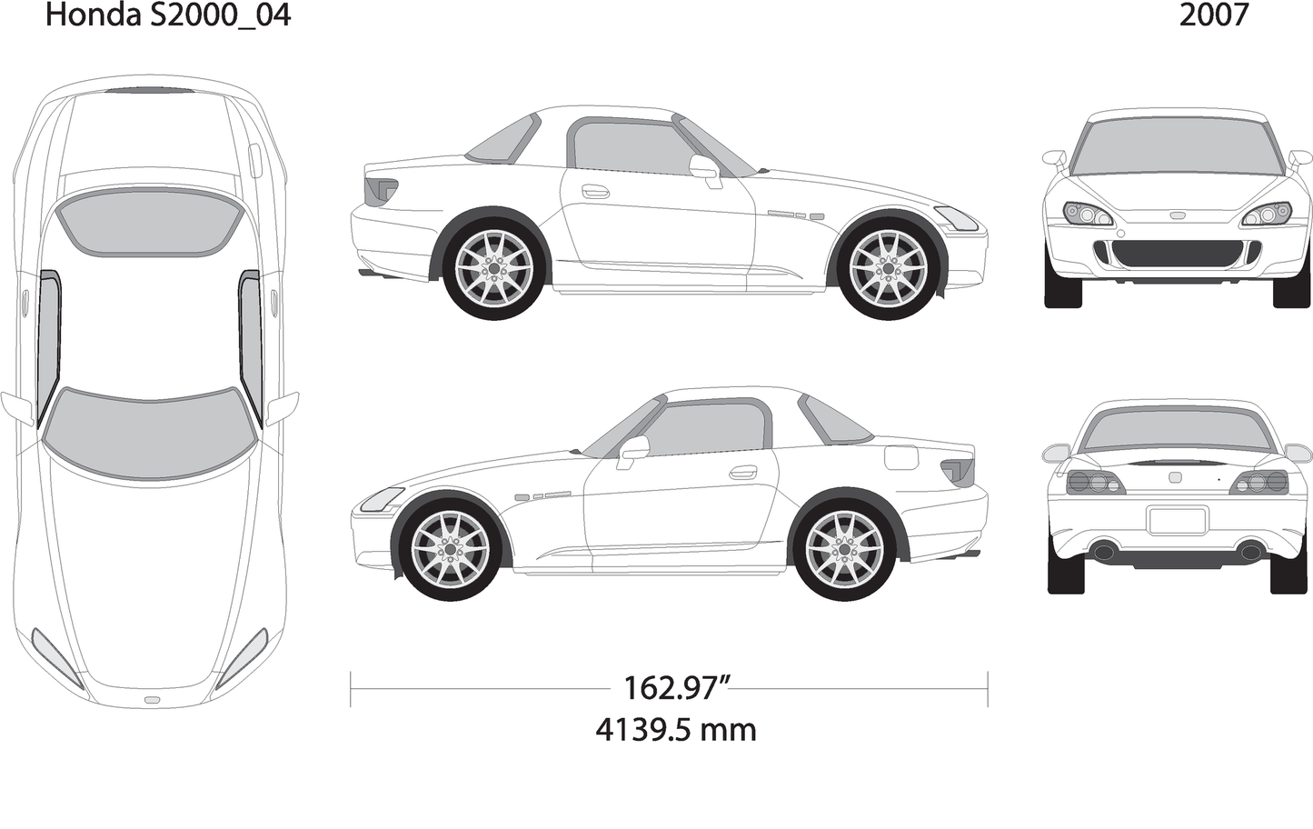 2007 Honda S2000 V04 Vehicle Wrap Template