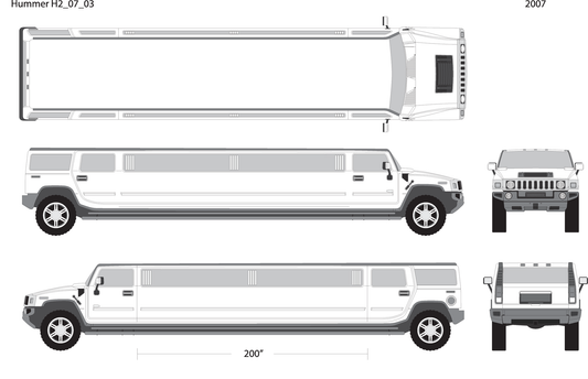 2007 Hummer Hummer Limos H2 Limo V03 Vehicle Wrap Template