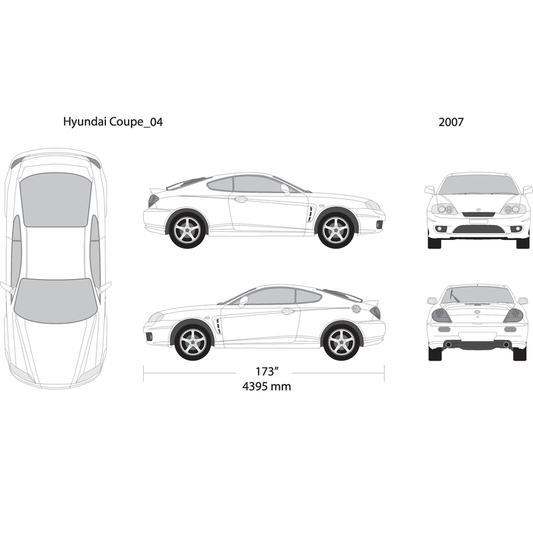 2007 Hyundai Coupe V04 Vehicle Wrap Template