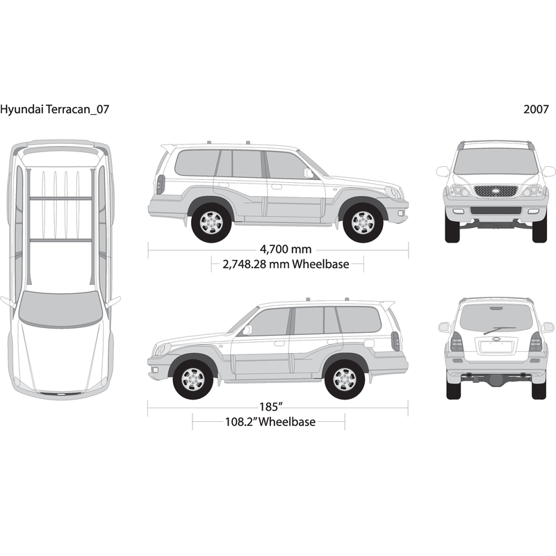 2007 Hyundai Terracan V07 Vehicle Wrap Template