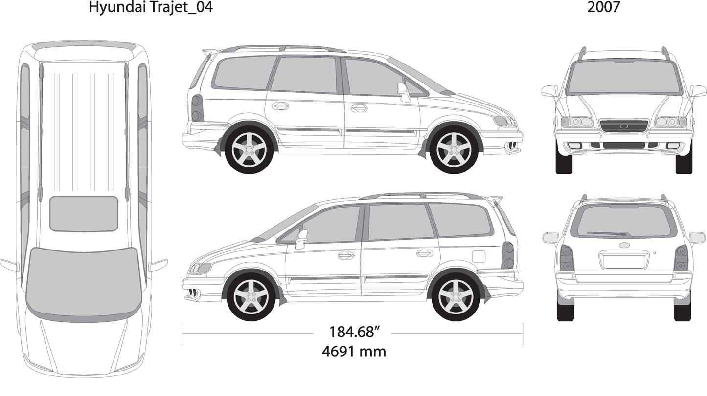 2007 Hyundai Trajet V04 Vehicle Wrap Template
