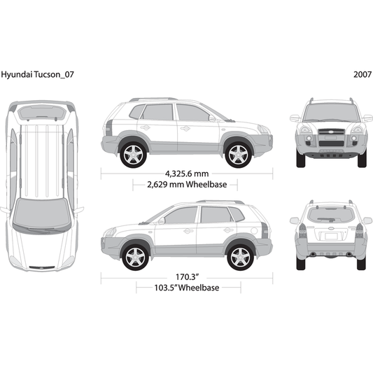 2007 Hyundai Tucson V07 Vehicle Wrap Template