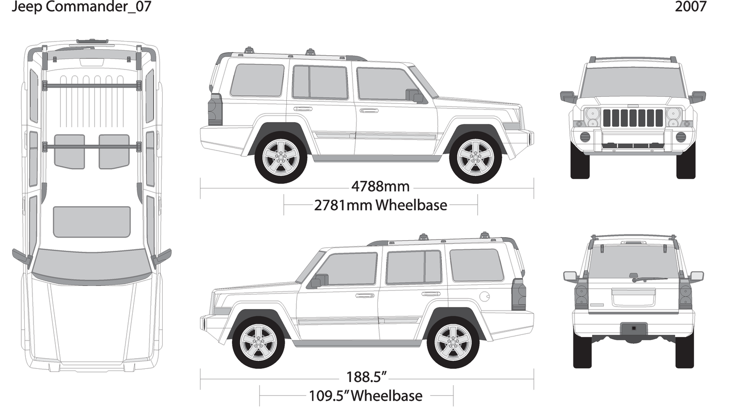 2007 Jeep Commander V07 Vehicle Wrap Template