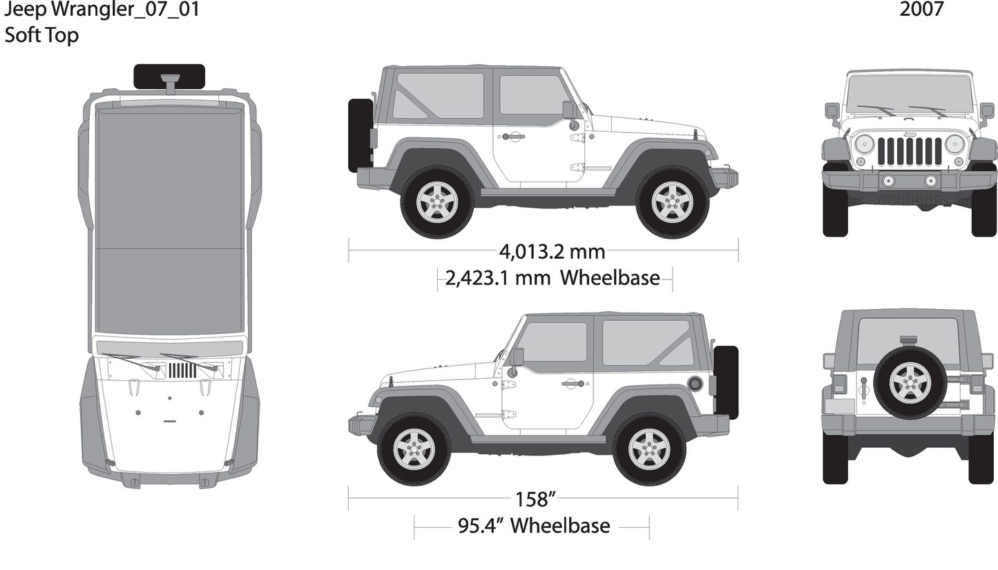 2007 Jeep Wrangler V01 Vehicle Wrap Template