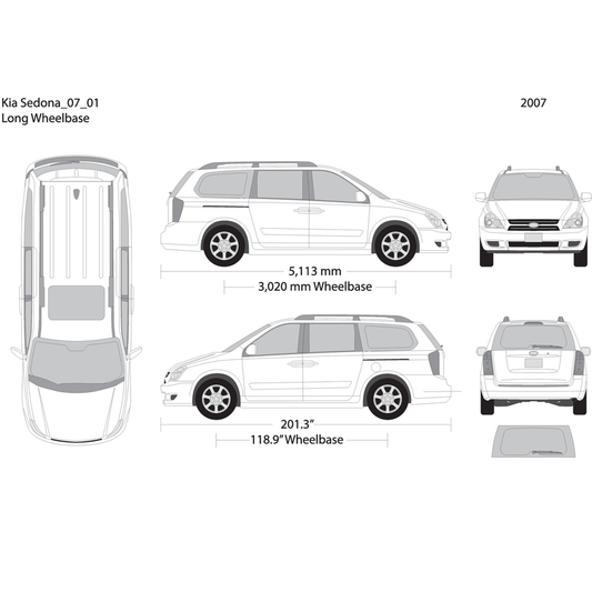 2007 Kia Sedona V01 Vehicle Wrap Template