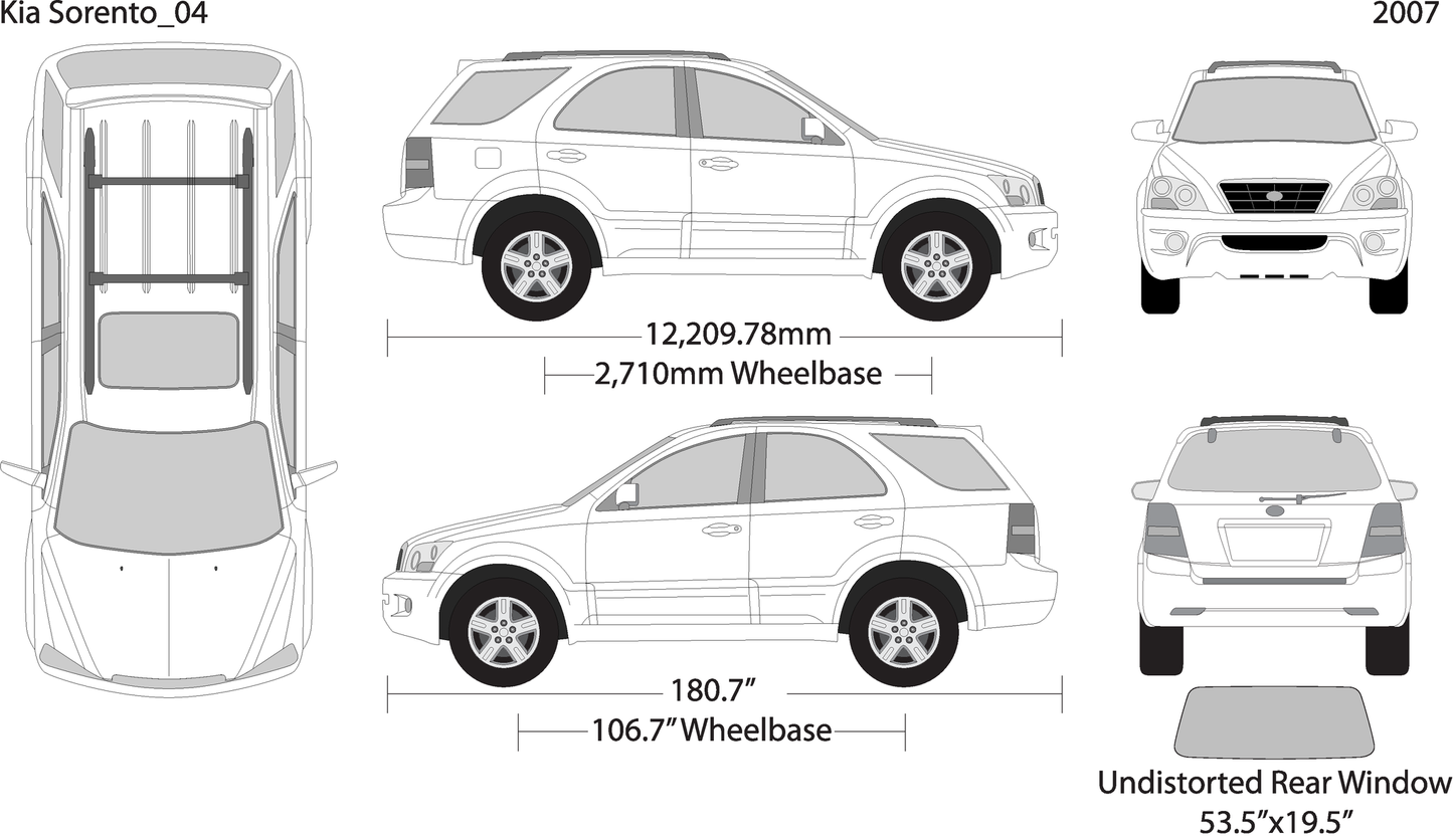 2007 Kia Sorento V07 Vehicle Wrap Template