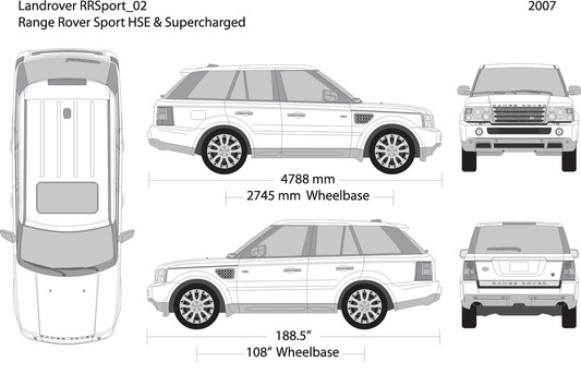 2007 Land Rover Range Rover Sport V07 Vehicle Wrap Template