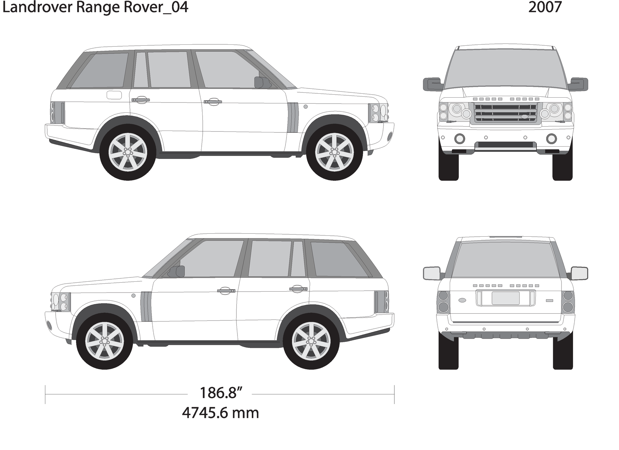 Free 2007 Land Rover Range Rover Vector Wrap Template | ANJ Graphics