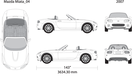 2007 Mazda Miata V01 Vehicle Wrap Template