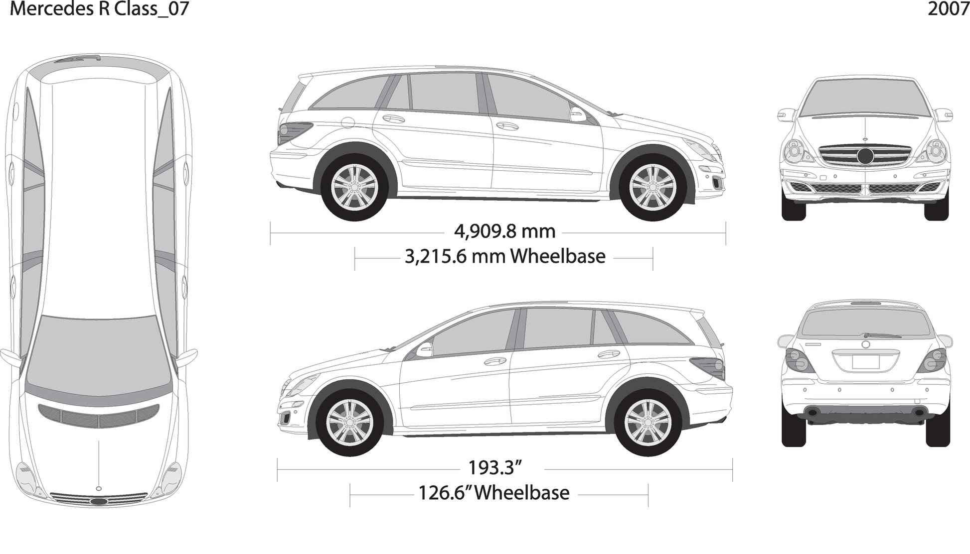 2007 Mercedes R Class V07 Vehicle Wrap Template