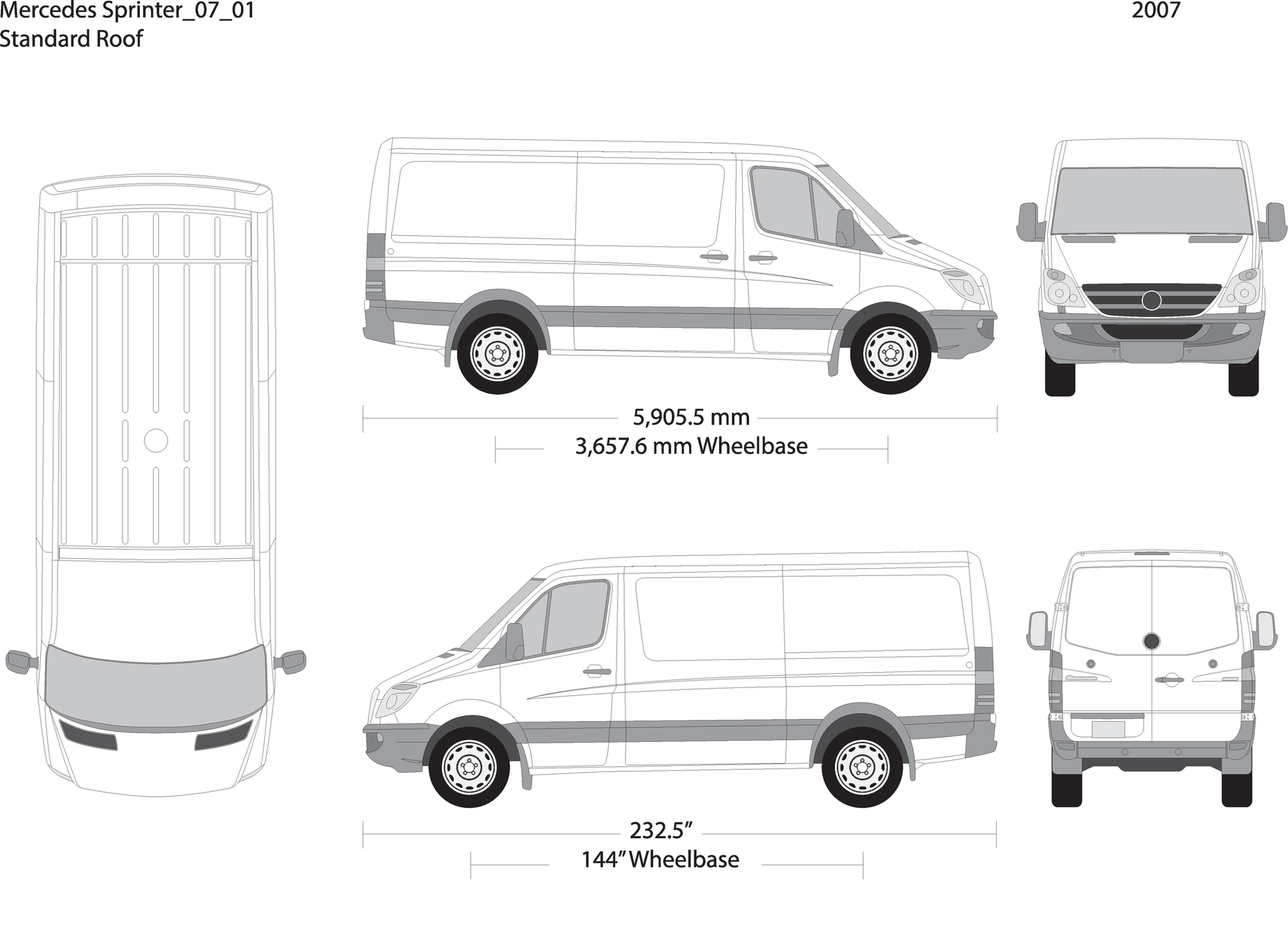 2007 Mercedes Sprinter V01 Vehicle Wrap Template