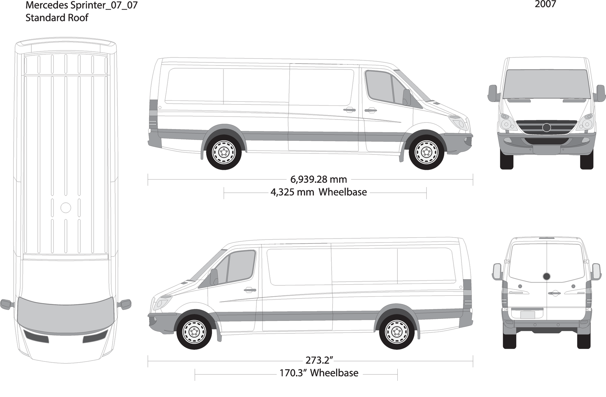 2007 Mercedes Sprinter V07 Vehicle Wrap Template