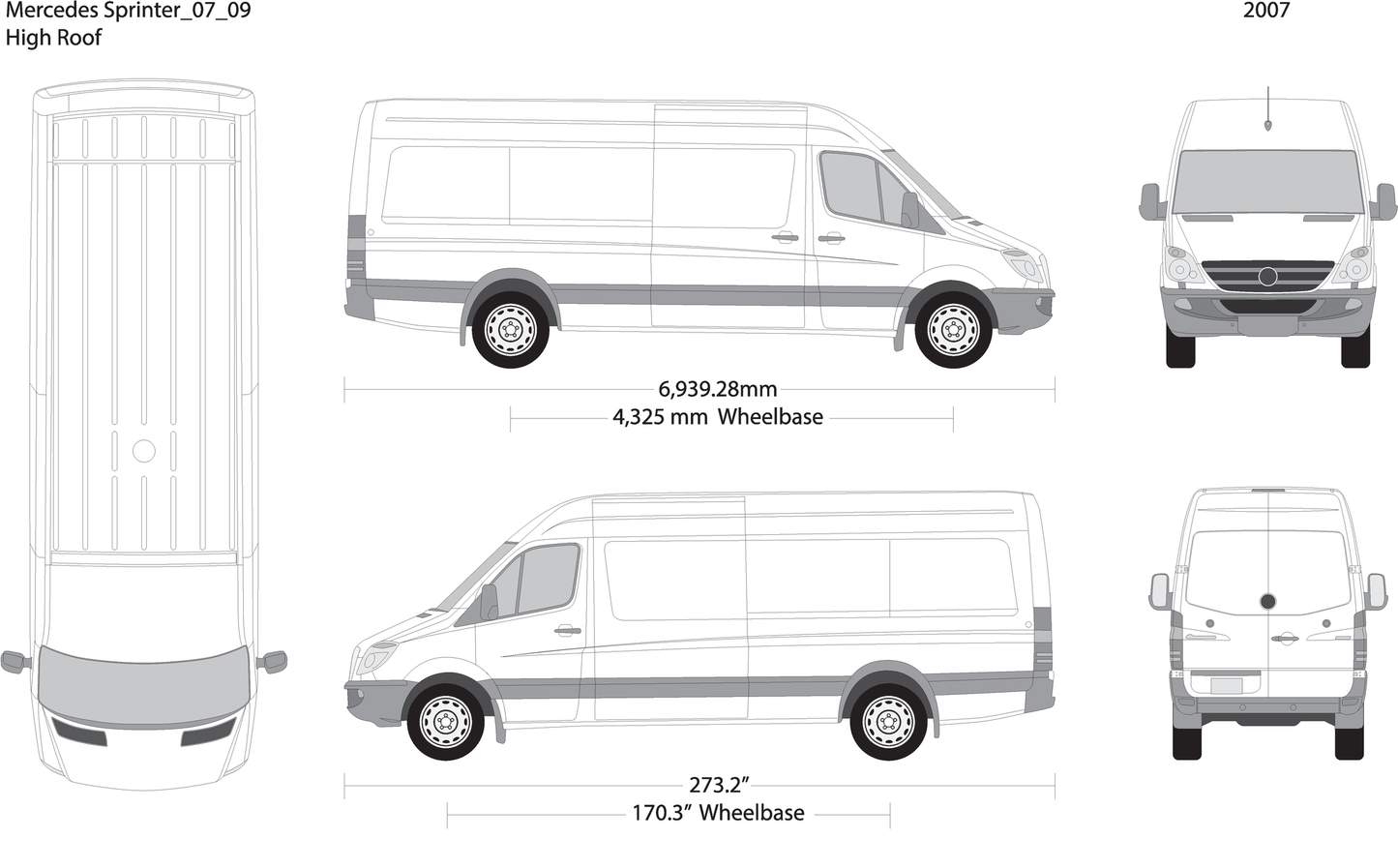 2007 Mercedes Sprinter V09 Vehicle Wrap Template