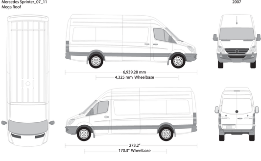 2007 Mercedes Sprinter V11 Vehicle Wrap Template