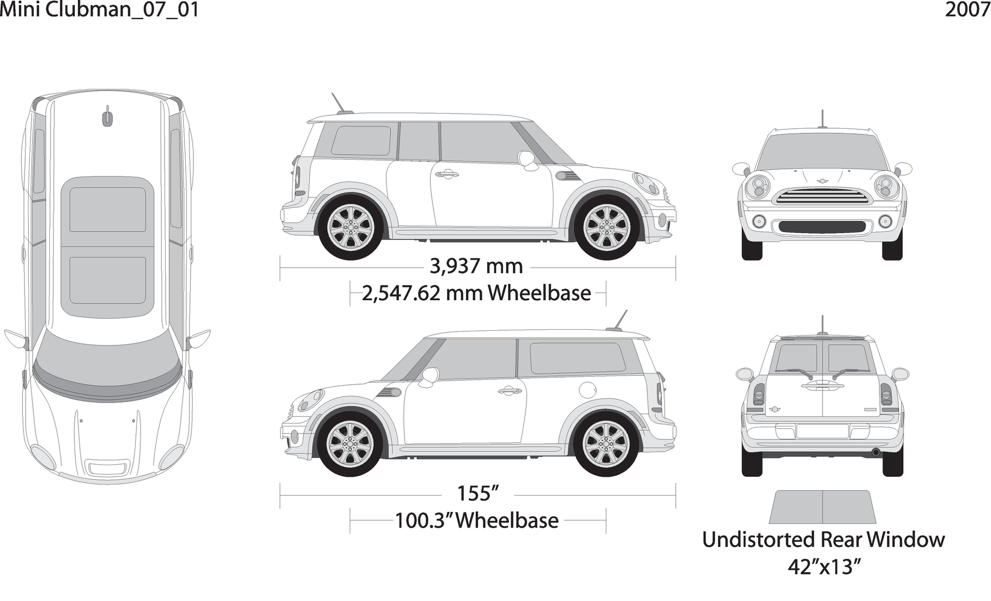 2007 Mini Cooper Mini Clubman V01 Vehicle Wrap Template
