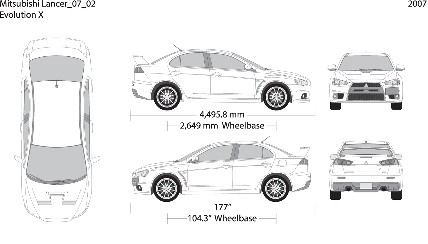 2007 Mitsubishi Lancer V02 Vehicle Wrap Template