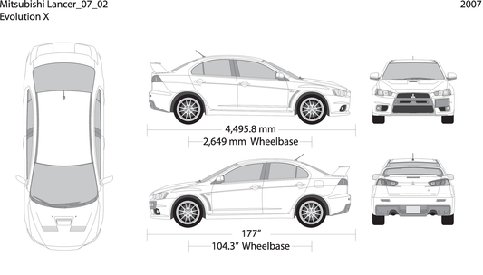 2007 Mitsubishi Lancer V02 Vehicle Wrap Template