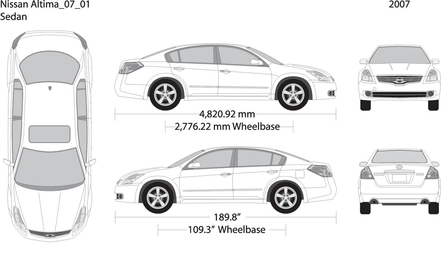 2007 Nissan Altima V01 Vehicle Wrap Template