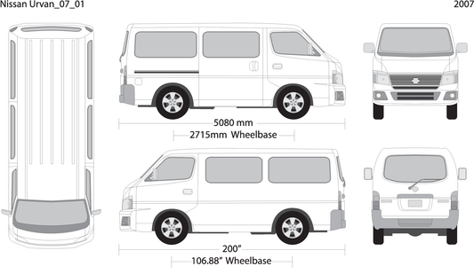 2007 Nissan Urvan V01 Vehicle Wrap Template