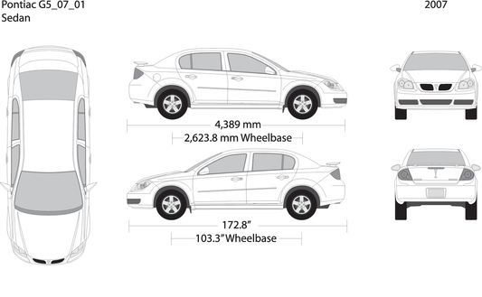 2007 Pontiac G5 V01 Vehicle Wrap Template