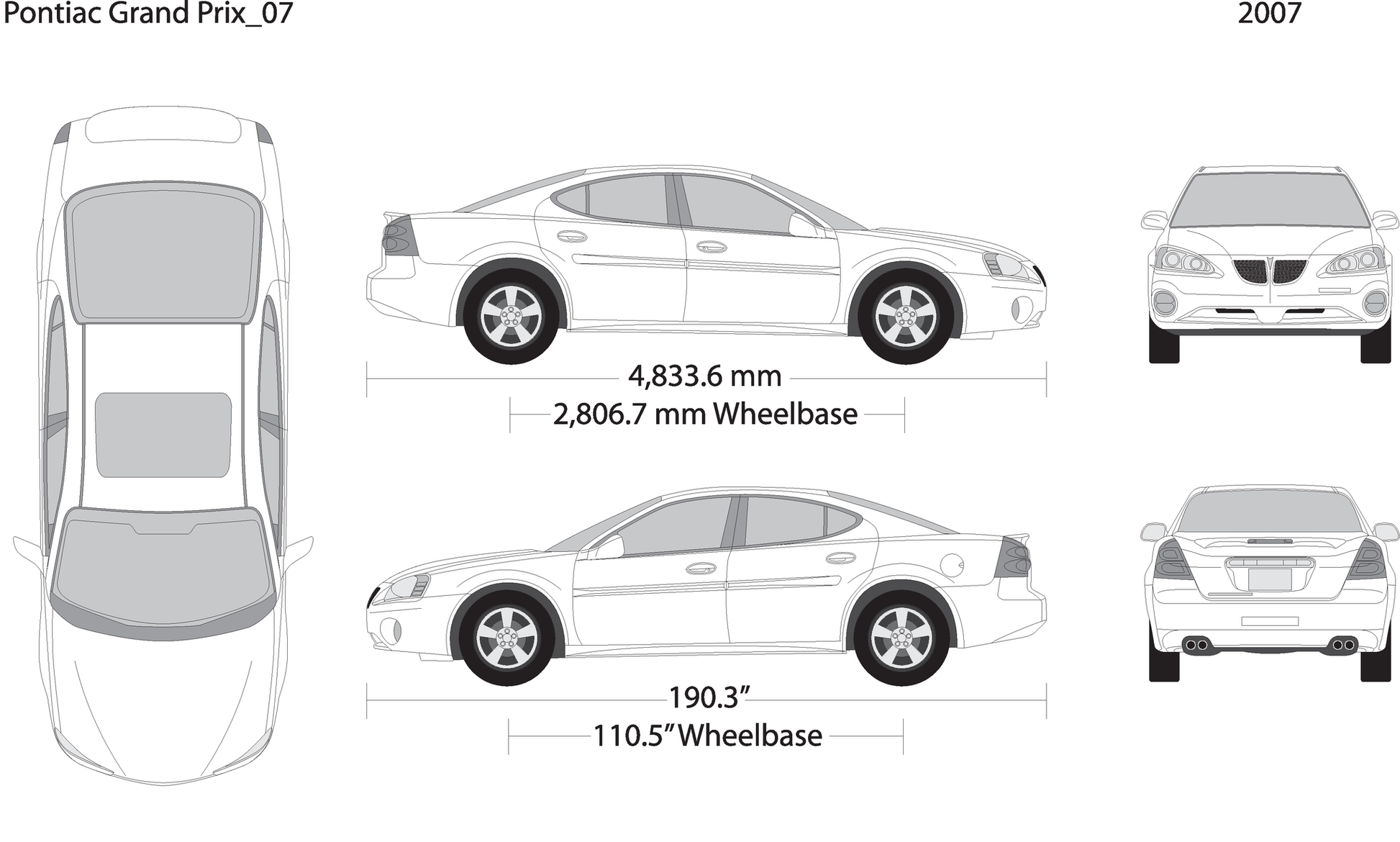 2007 Pontiac Grand Prix V07 Vehicle Wrap Template