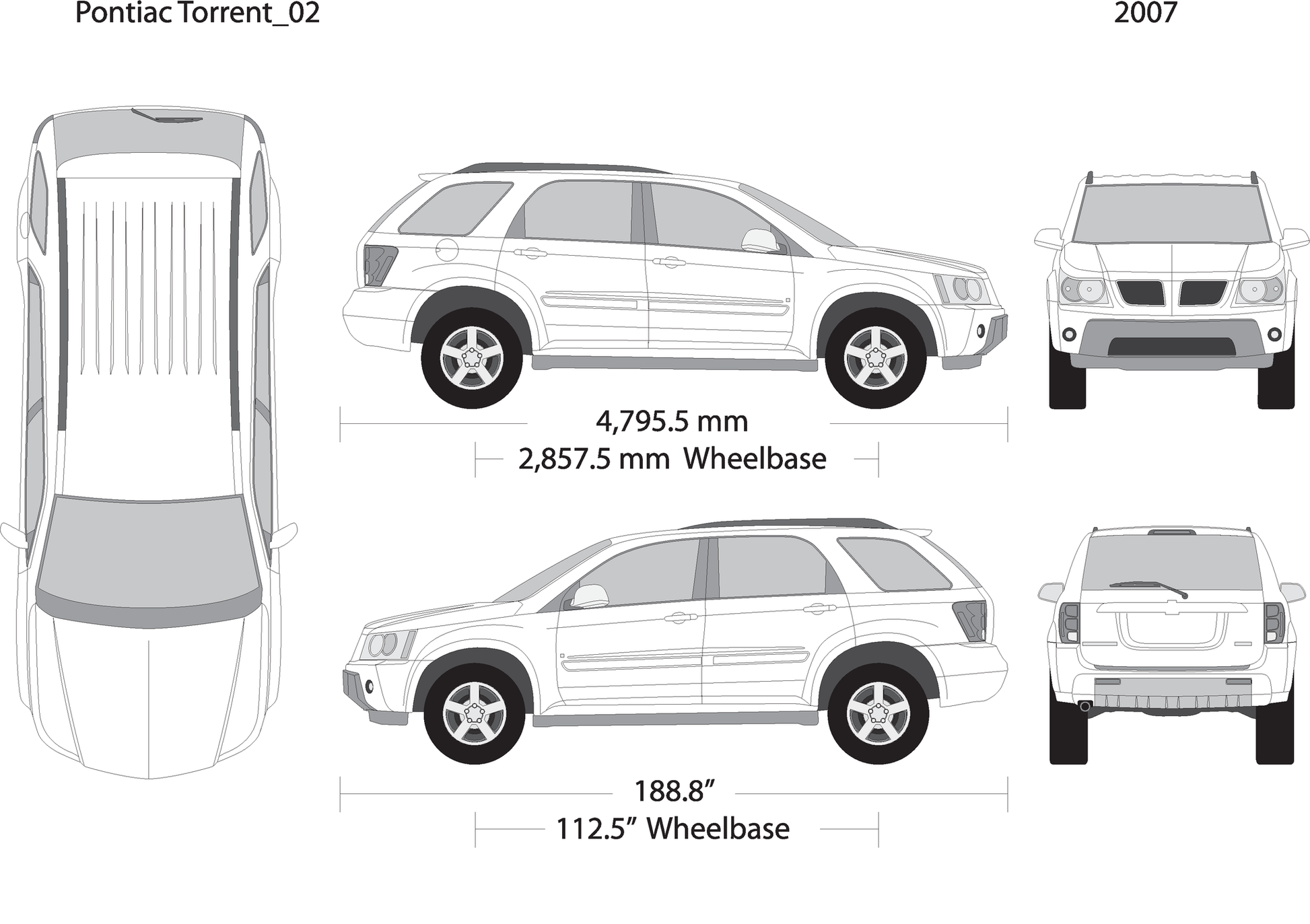 2007 Pontiac Torrent V02 Vehicle Wrap Template