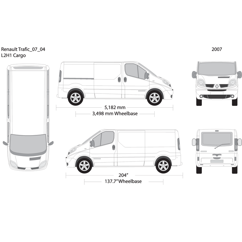 2007 Renault Trafic V04 Vehicle Wrap Template