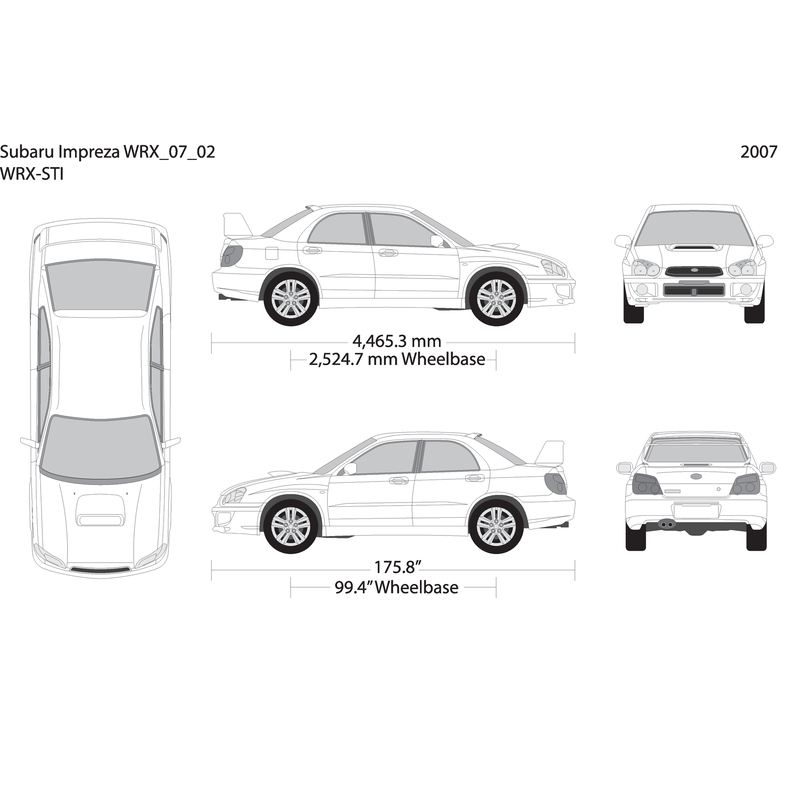 2007 Subaru Impreza V02 Vehicle Wrap Template