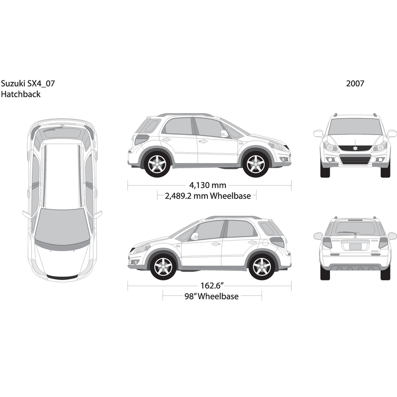 2007 Suzuki Sx4 V07 Vehicle Wrap Template