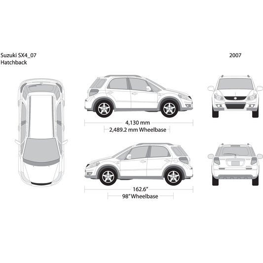 2007 Suzuki Sx4 V07 Vehicle Wrap Template