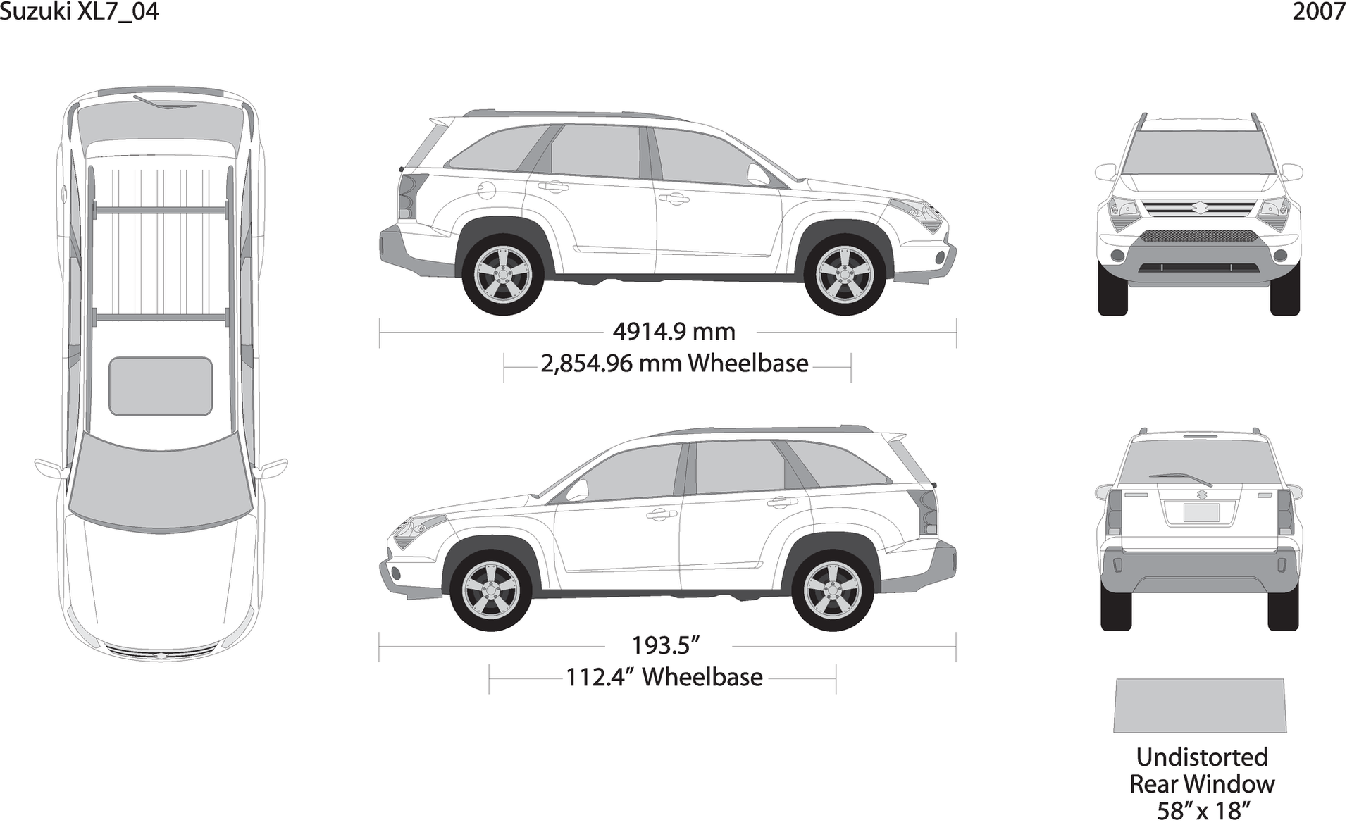 2007 Suzuki Xl7 V04 Vehicle Wrap Template