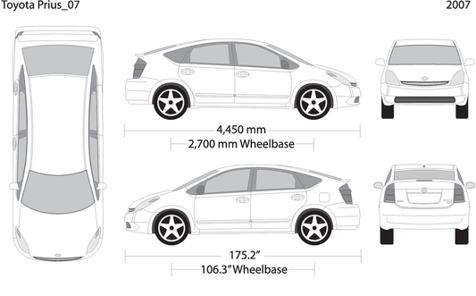 2007 Toyota Prius V07 Vehicle Wrap Template