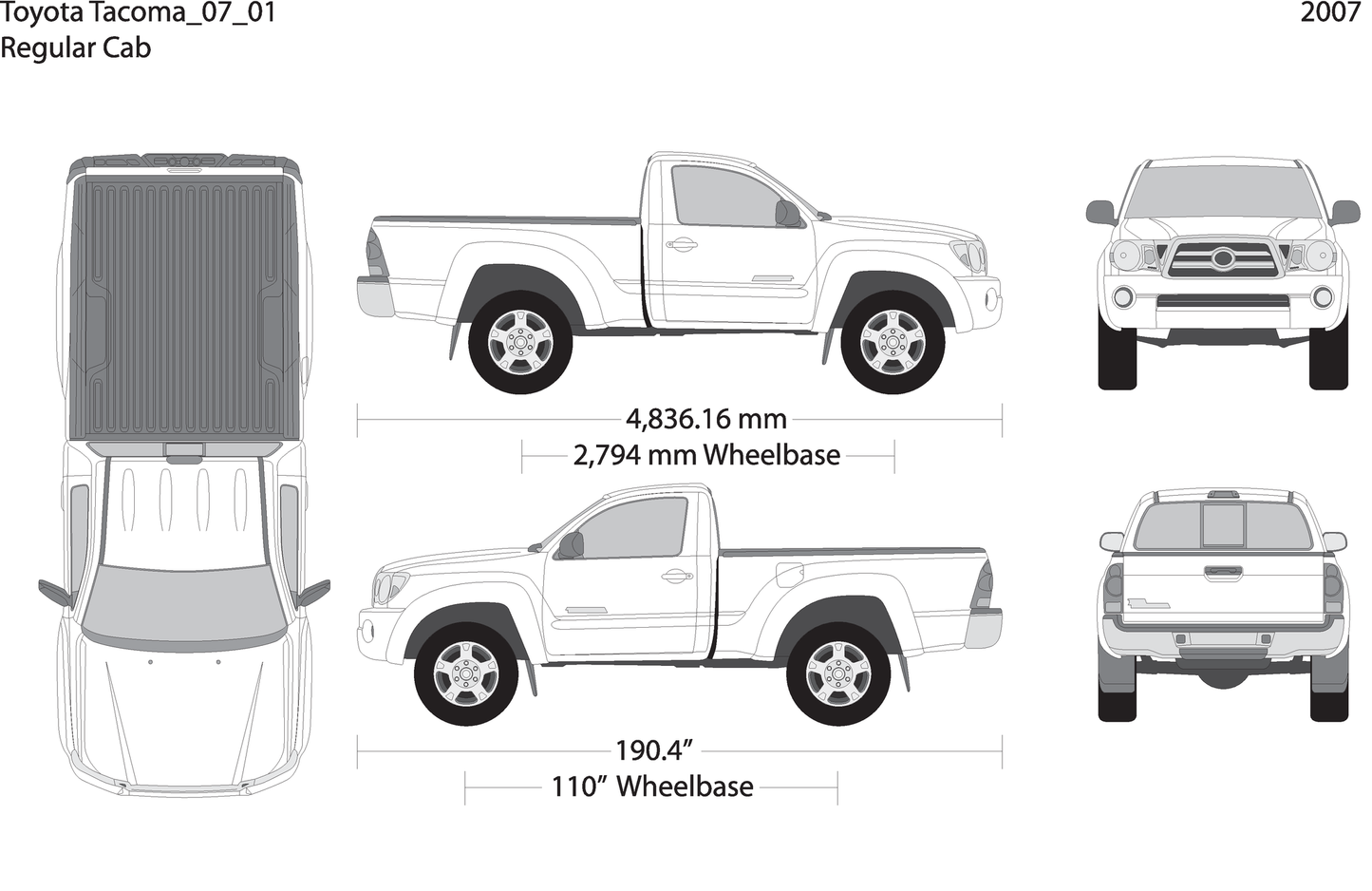 2007 Toyota Tacoma V01 Vehicle Wrap Template