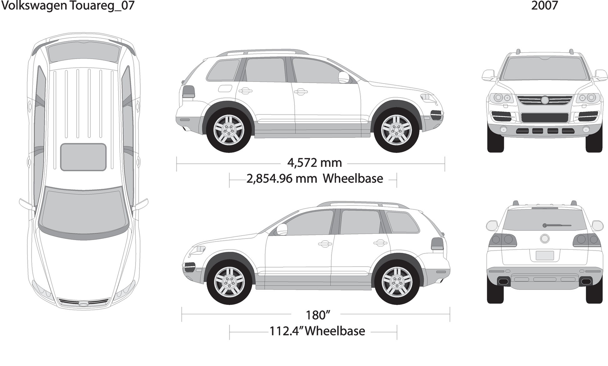 2007 Volkswagen Touareg V07 Vehicle Wrap Template