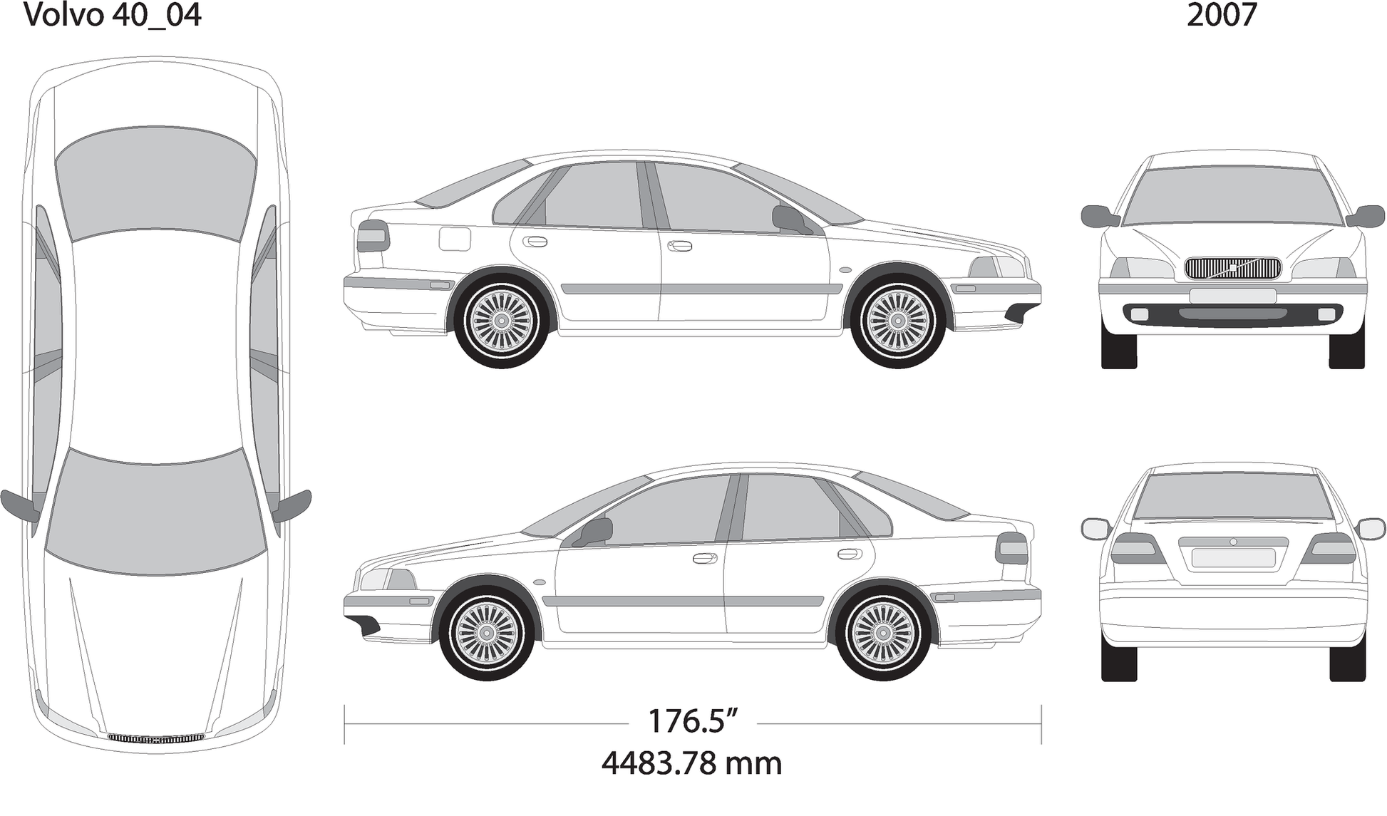 2007 Volvo Volvo 40 V04 Vehicle Wrap Template