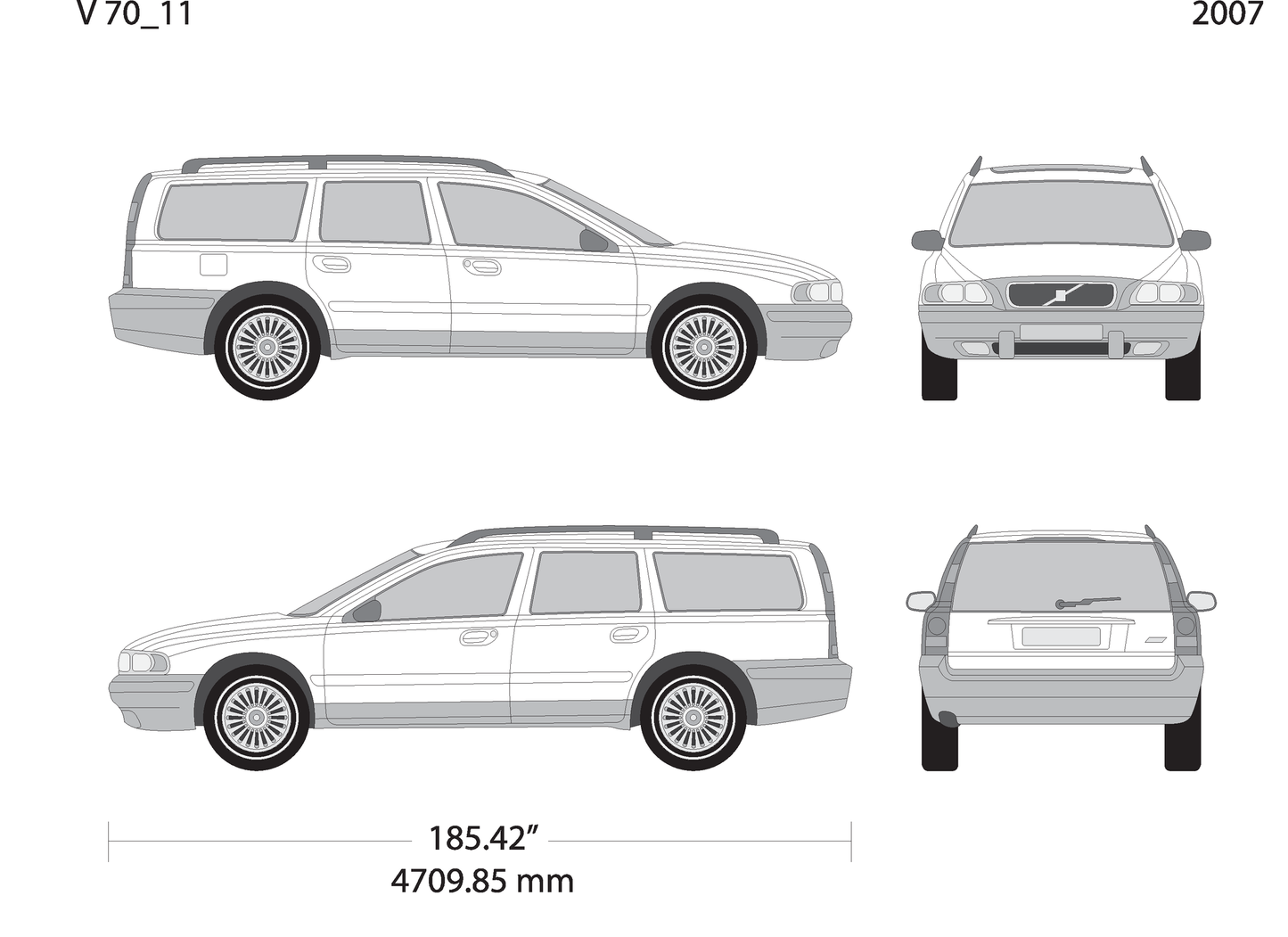 2007 Volvo Volvo 70 V11 Vehicle Wrap Template