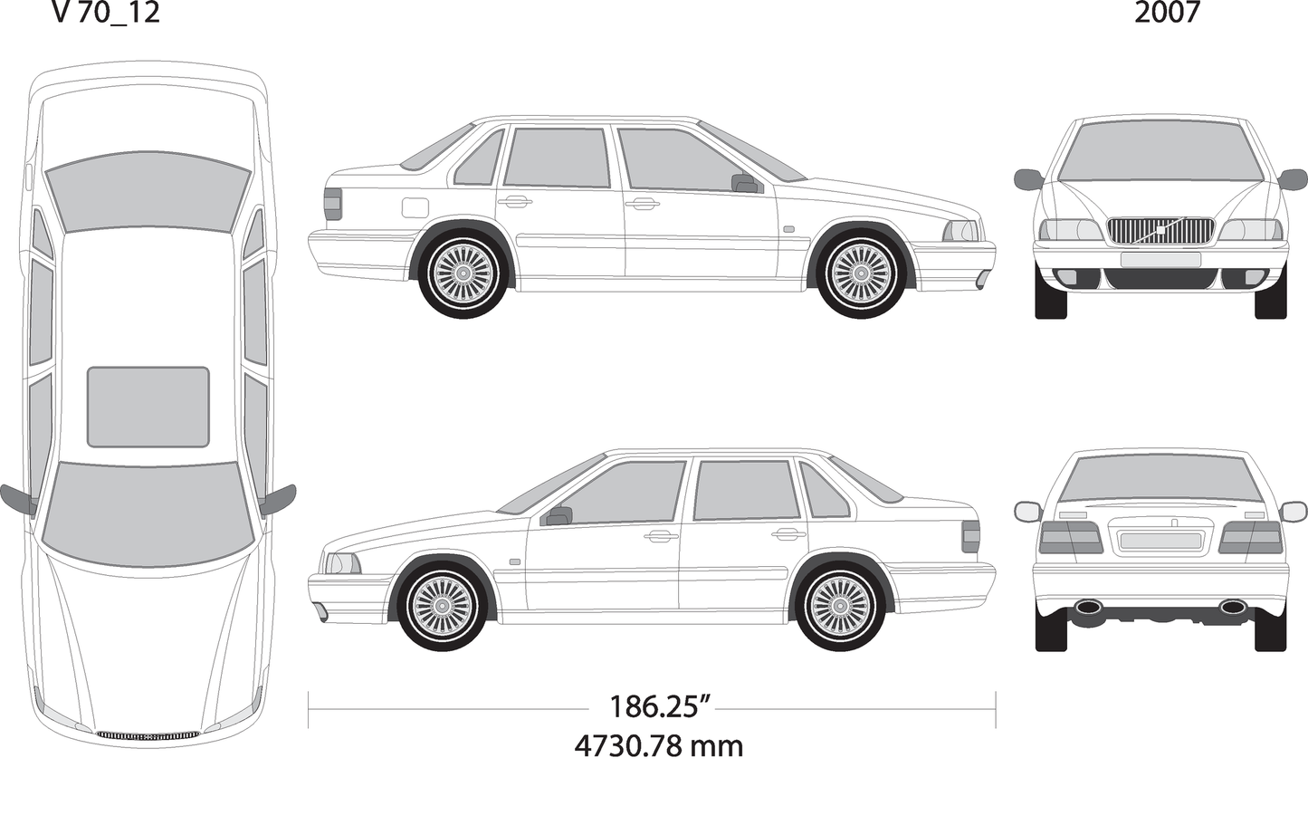 2007 Volvo Volvo 70 V12 Vehicle Wrap Template