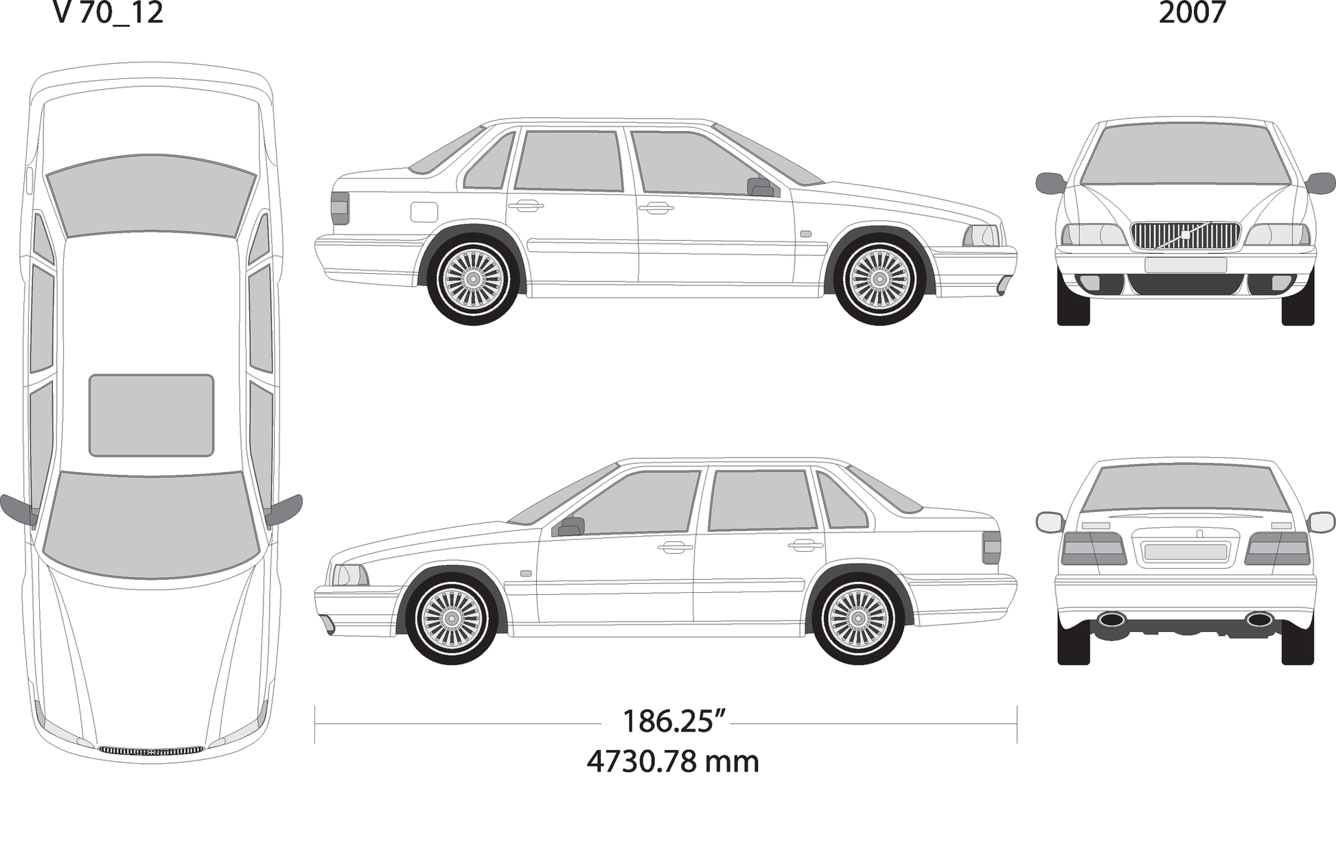 2007 Volvo Volvo 70 V12 Vehicle Wrap Template