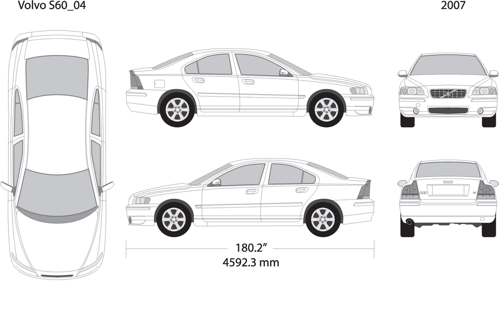 2007 Volvo Volvo S60 V04 Vehicle Wrap Template