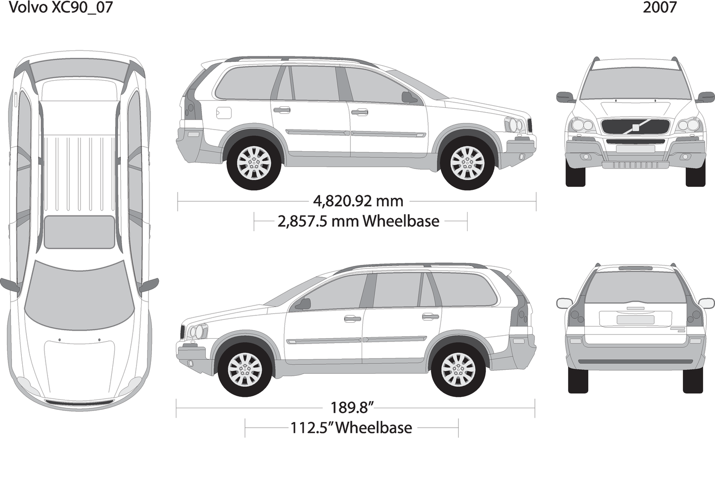 2007 Volvo Xc90 V07 Vehicle Wrap Template