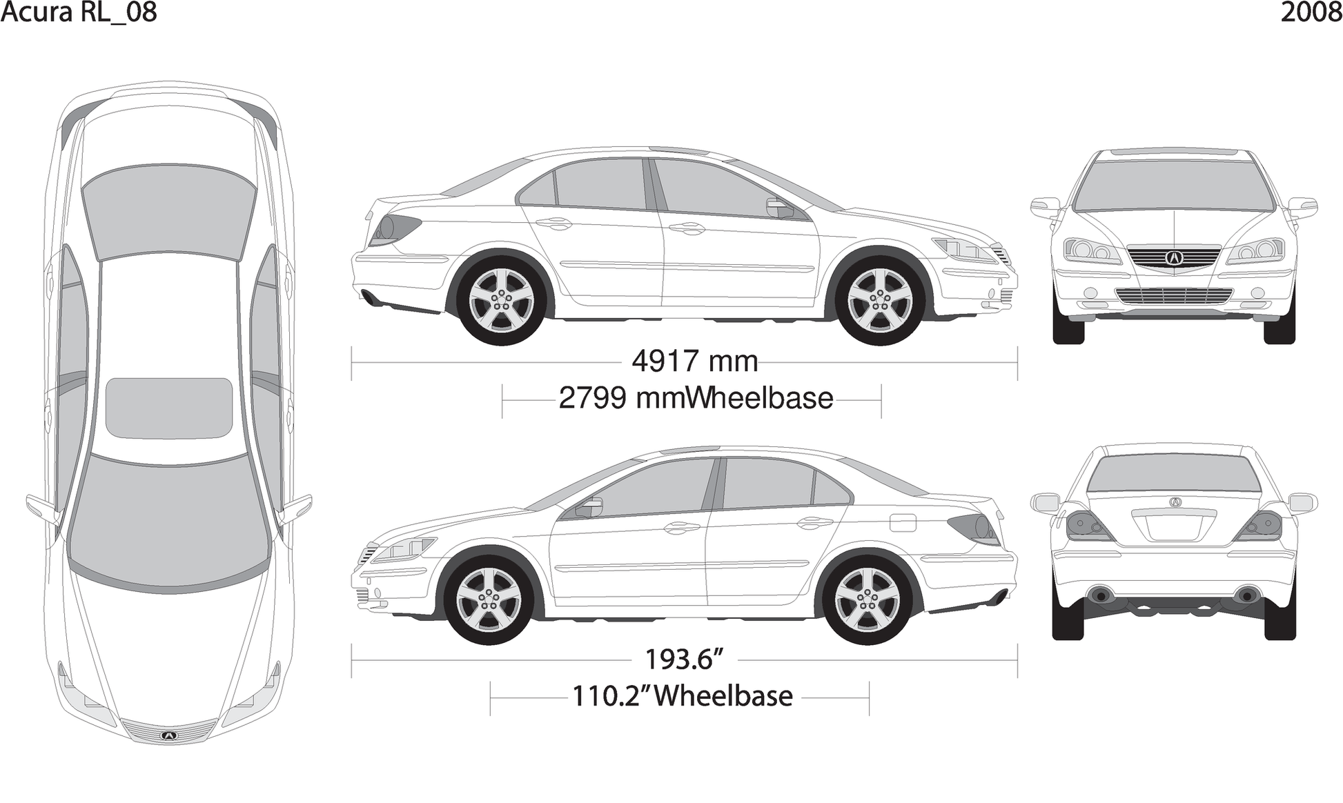 2008 Acura Rl V08 Vehicle Wrap Template