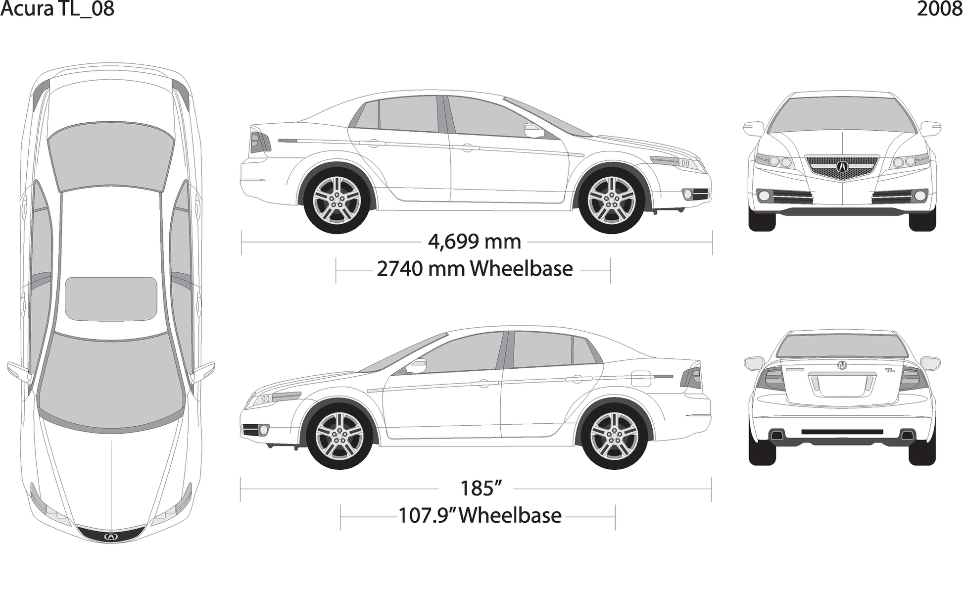 2008 Acura Tl V08 Vehicle Wrap Template